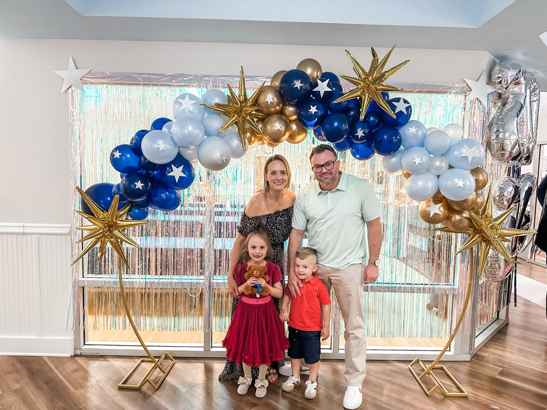 Anthony, founder of Balloon & Tusk, with his family